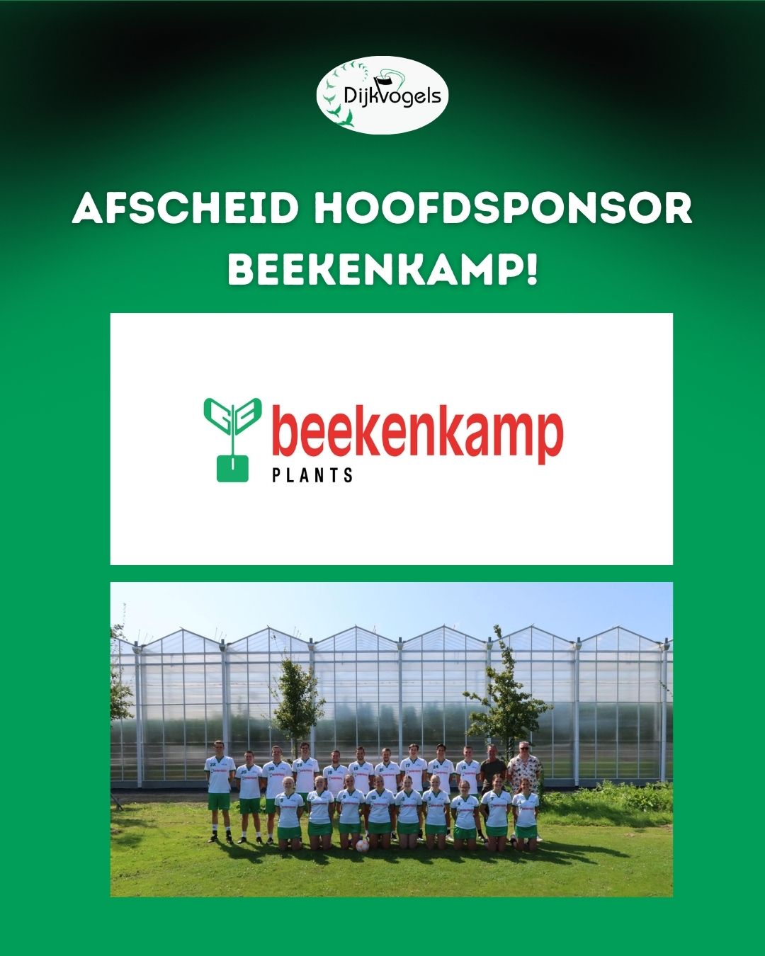 Afscheid hoofdsponsor Beekenkamp na 17 jaar!