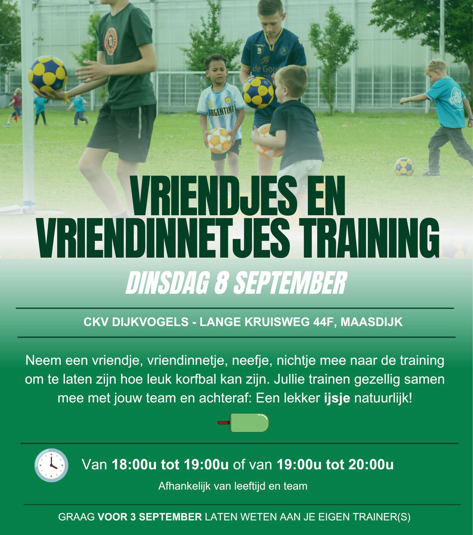 Vriendjes en vriendinnetjes training 8 september
